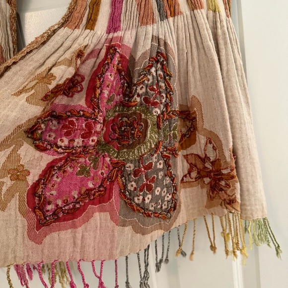 Anthropologie x Vismaya Boho Embroidered Scarf/Wrap, EUC - Picture 4 of 9
